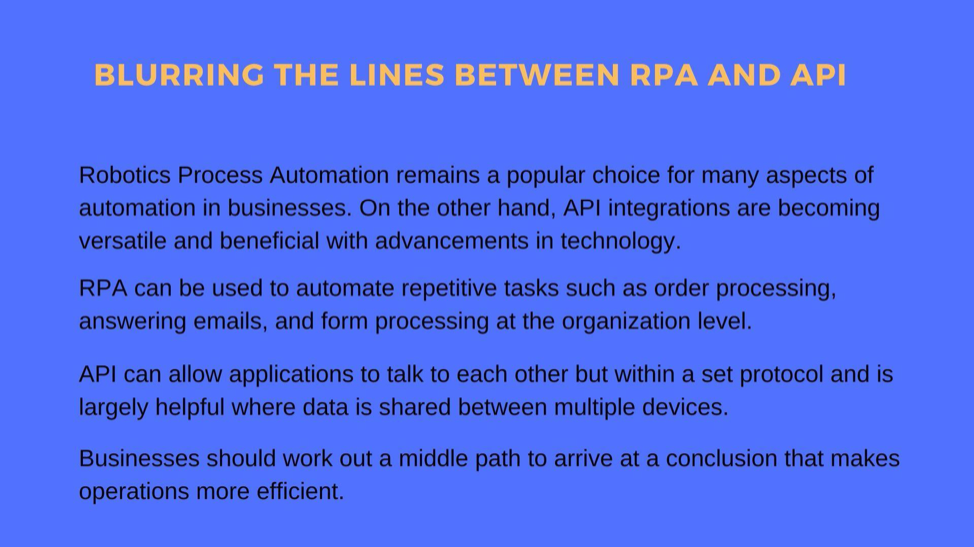RPA and API